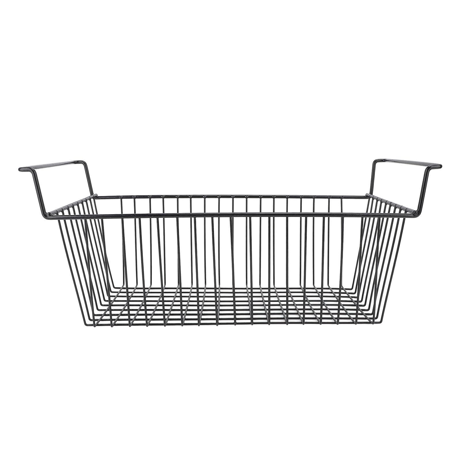 Cocoarm Contenedores Organizadores para Congelador Horizontal, Cesta de Alambre de Acero para Congelador, Juego de 2 Contenedores Apilables de Almacenamiento Negros para Congeladores,