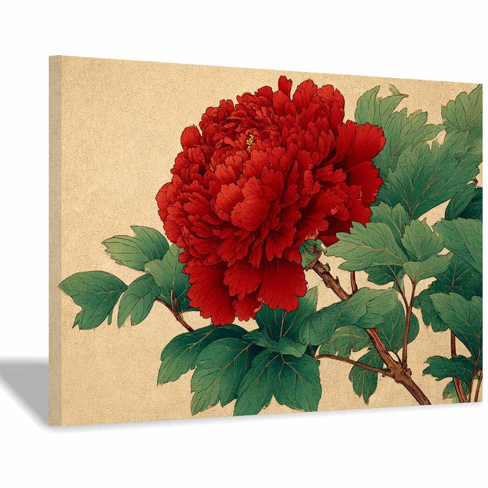 ZAMAEIU Natural Scenery Painting Crimson Branch Design Pictures Artwork, Contemporary Wall Art Large Size, Room Aesthetic Home Decor,Living Room,Bedroom(red)-50x70cm Framed
