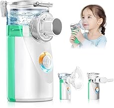 Aerosol for Kids and Adults - Ultrasonic Inhaler Nebulizer for Babies Against Colds, Aerosol Machine with 2 Masks and Snorkel, Battery Not Included (Green)