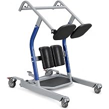 Sit-to-Stand Patient Lift 500 lb Capacity Standing Transfer Aid with Adjustable Base, Dual Shin Pads & Non-Slip Footplate for Fall Prevention and Patient Mobility
