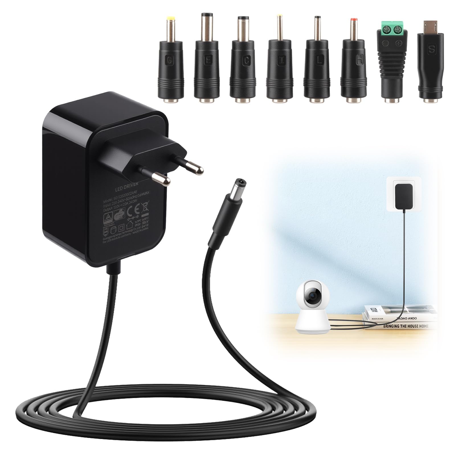 Adaptateur Chargeur 12V 2A Polarité Inversée (négatif Au Centre) - Embout 5.5*2.5mm