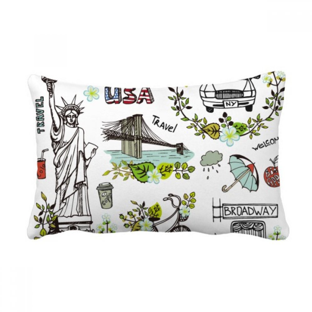 Oreiller lombaire pour soulager le dos sur canapé motif New York Liberty