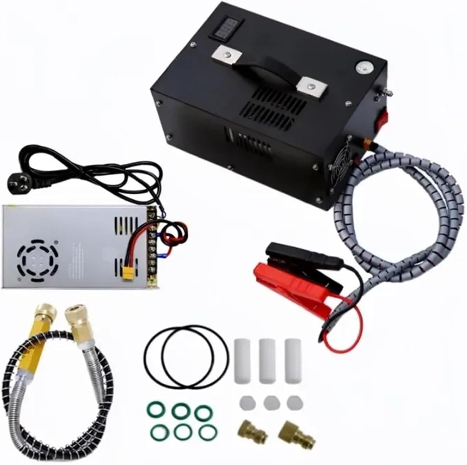 PCP Compressor 4500Psi 300bar, 110V 220V Transformer 12V 30Mpa, Compatible For Air Gun/Scuba Diving Equipment 9v