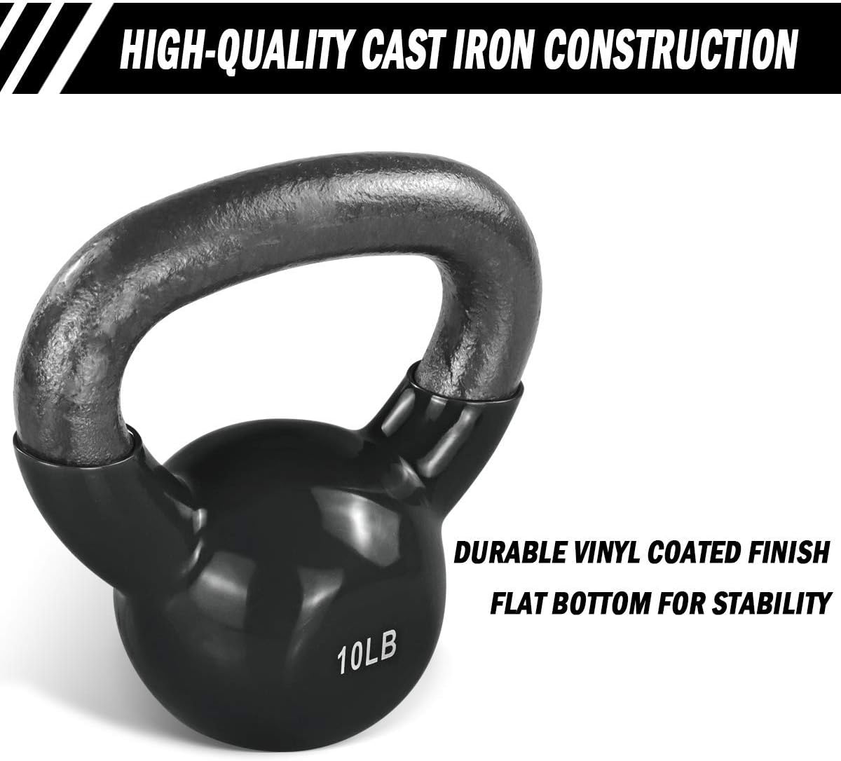 ZHERMAO Kettlebell Weights Vinyl Coated Kettle Bell, Solid Cast Iron Strength Training Kettlebells, Kettle Balls for Men and Women