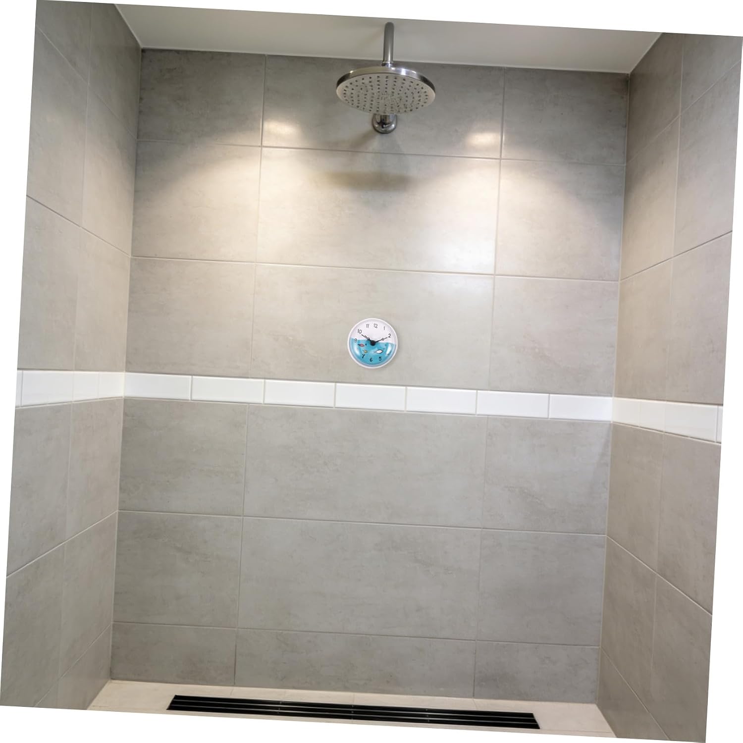 Waterproof Bathroom Timer Clock with Suction Cup, Portable Plastic Shower Wall Clock Featuring Mirror Display, Modern Stylish Design for Home, Bedroom, and Kitchen Use