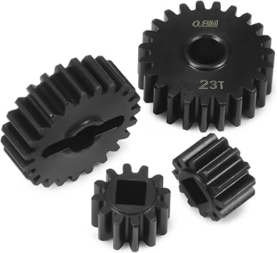 Heavy Duty 32P Overdrive Portal Gear Set 21T/23T for 1/10 RC Crawler Rigs Axial Capra F9 SCX10 III AR45P Axle Upgrade (23T 12T)