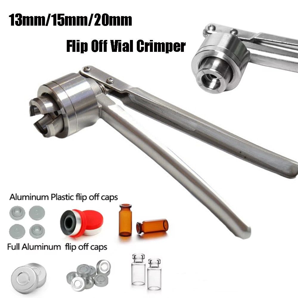 MáQuina De Sellado Manual para Viales De 13, 15 Y 20 Mm, MáQuina De Tapado, Selladora, Prensadora De Acero Inoxidable, Prensadora Manual para Viales, Prensadora De Tapas, Tapado Manual 13mmB