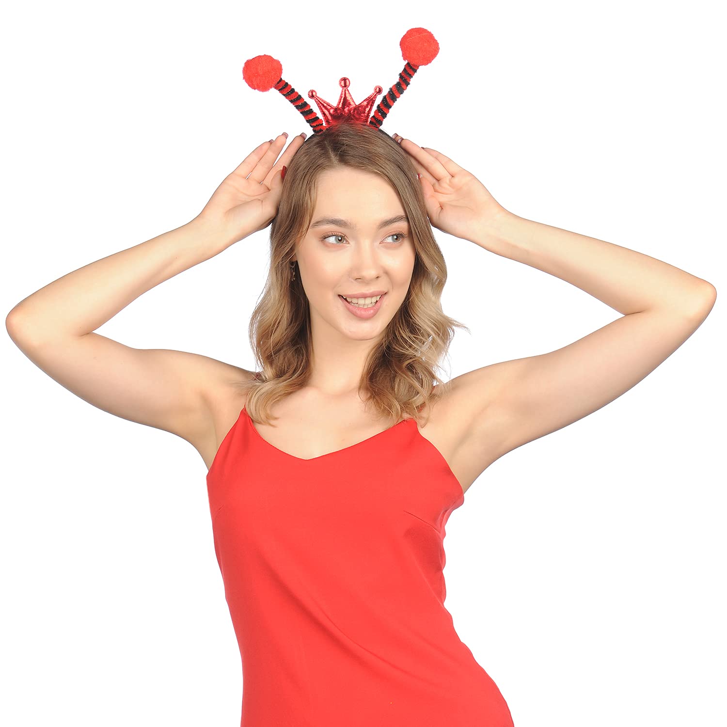 Funcredible Ladybug Antenna Headband | Red Lady Bug Head Accessory | Butterfly Ladybug Costume Accessories | Halloween Cosplay Party Favors for Women, Men and Kids : Clothing, Shoes & Jewelry