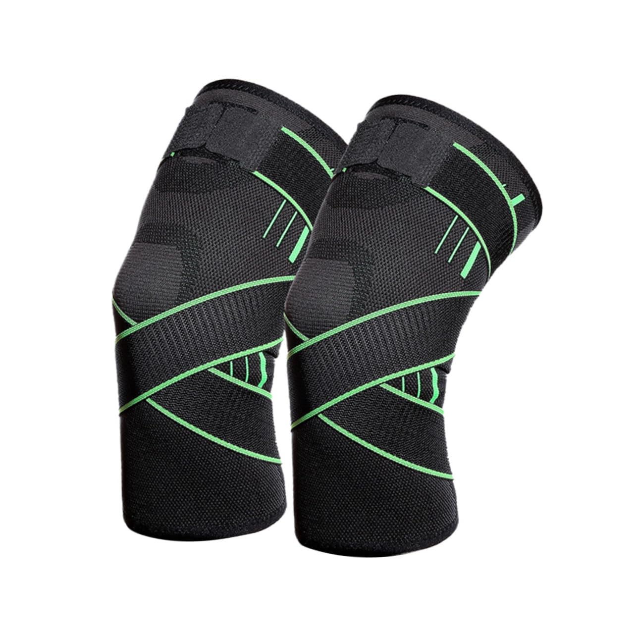 Knee Brace 2 Pcs Elastic Compression Nylon Black for Hiking Football | Aiding Injury Recovery, Absorbing Support, Wrapping Band Design, Comfortable Wear for Sports Enthusiasts Outdoors