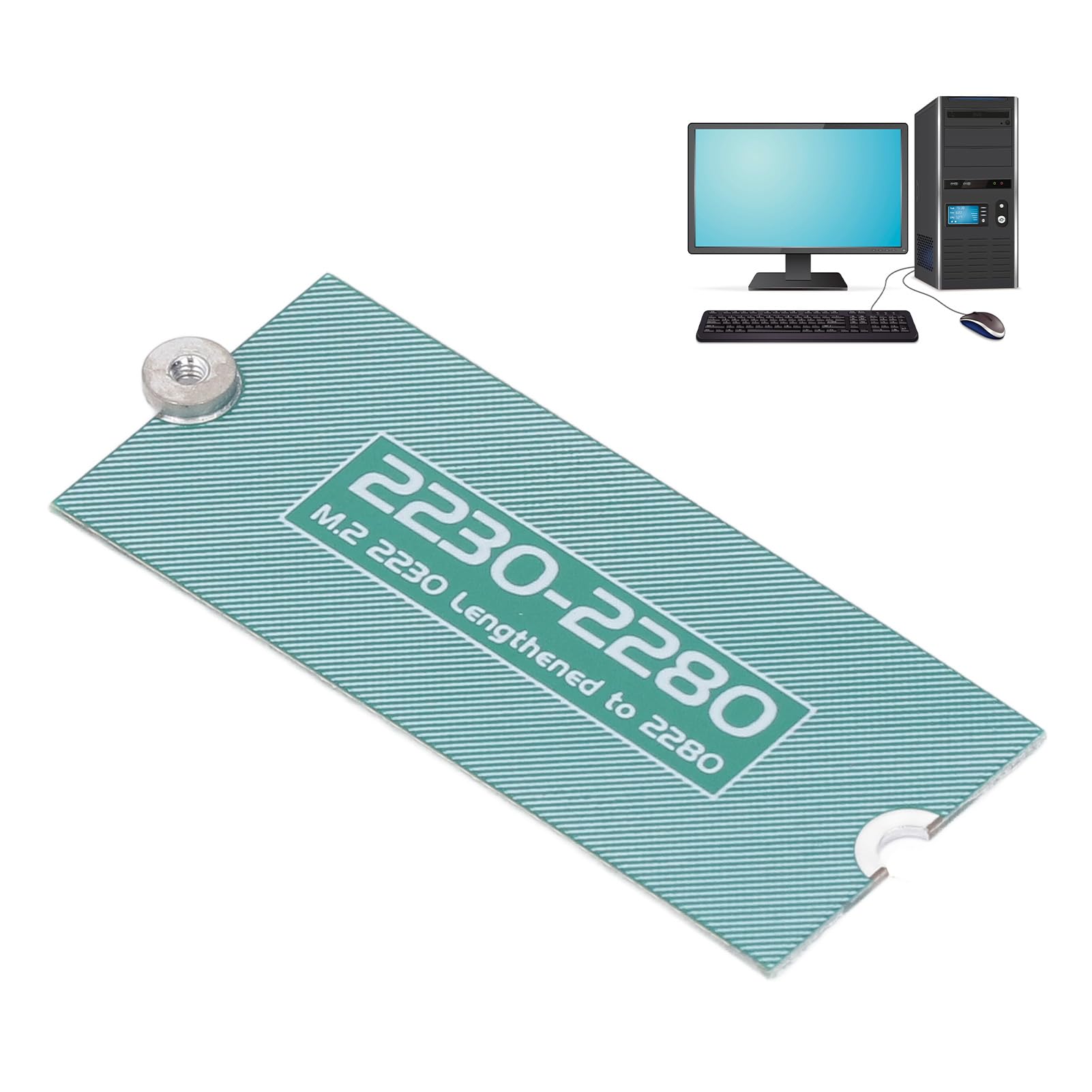Adattatore Per SSD M.2 2230 A 2280 – Staffa Di Estensione In Metallo Per PC Desktop E Laptop, Convertitore Di Dimensioni, Installazione Facile