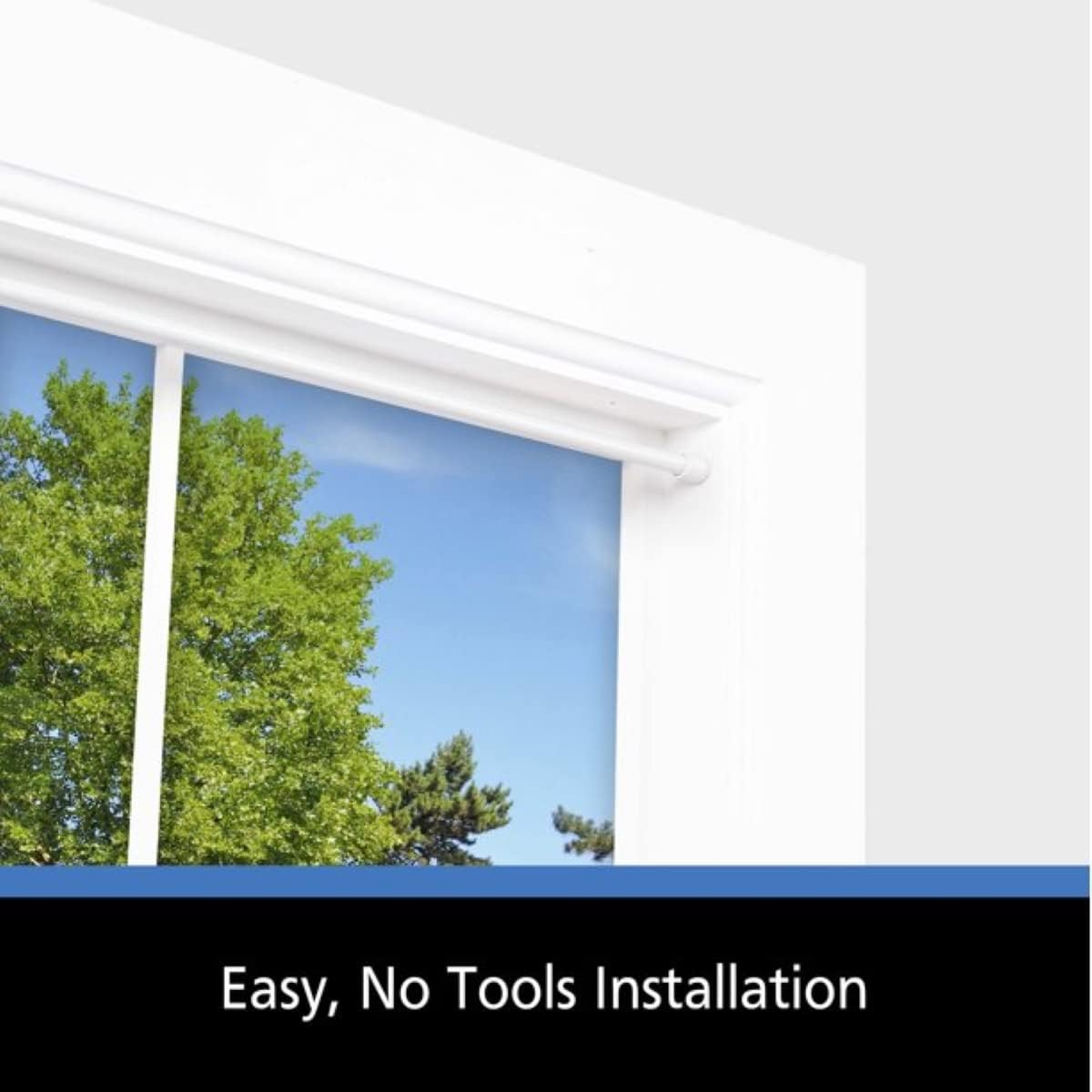 Tension rod installed in a window frame