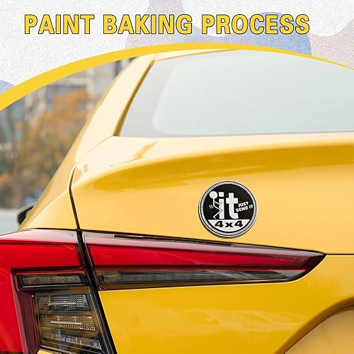 Miniatura 3 de Emblemas 3D para automóvil con texto en inglés Just Send It (Just Send It) Emblema de metal de 4 x 4, emblema redondo, emblemas exteriores