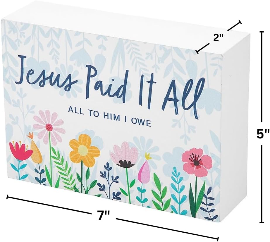 Religious Jesus Paid It All Spring Flowers Tabletop Decoration