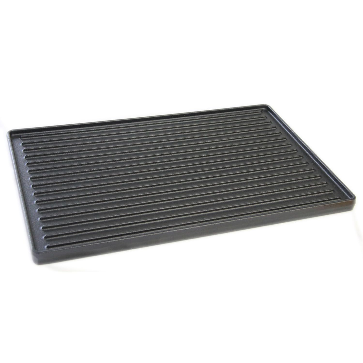 SANTOS Grillplatte/Grillplancha - Gusseisen Wendeplatte 45,1x29,5cm - 2 Seitig - Grill-Gussplatte - Guss-Plancha für verschiedene Napoleon Gasgrills