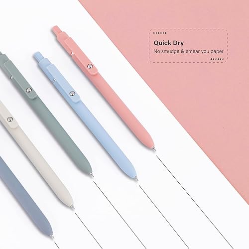 Miniatura 4 de FIOVER 10 bolígrafos de gel de secado rápido, bolígrafos de tinta de punta fina, retráctiles, bolígrafos de gel de tinta negra, escritura suave para