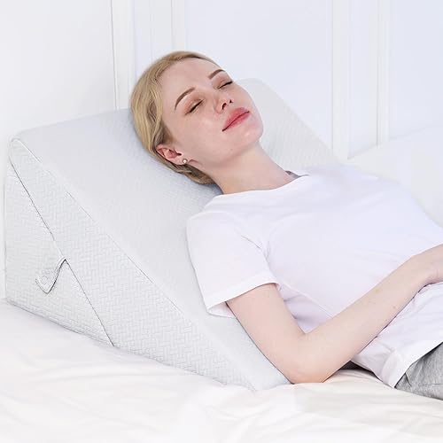 ROCYJULIN Almohada de cuña para dormir, 9 y 12 pulgadas, ajustable de espuma viscoelástica inclinada, almohada elevada, almohadas de cuña triangular