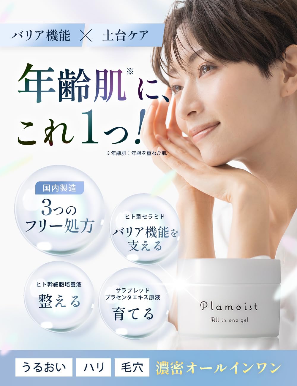 Amazon.co.jp: ヒト型セラミド オールインワンジェル PLAMOIST 保湿