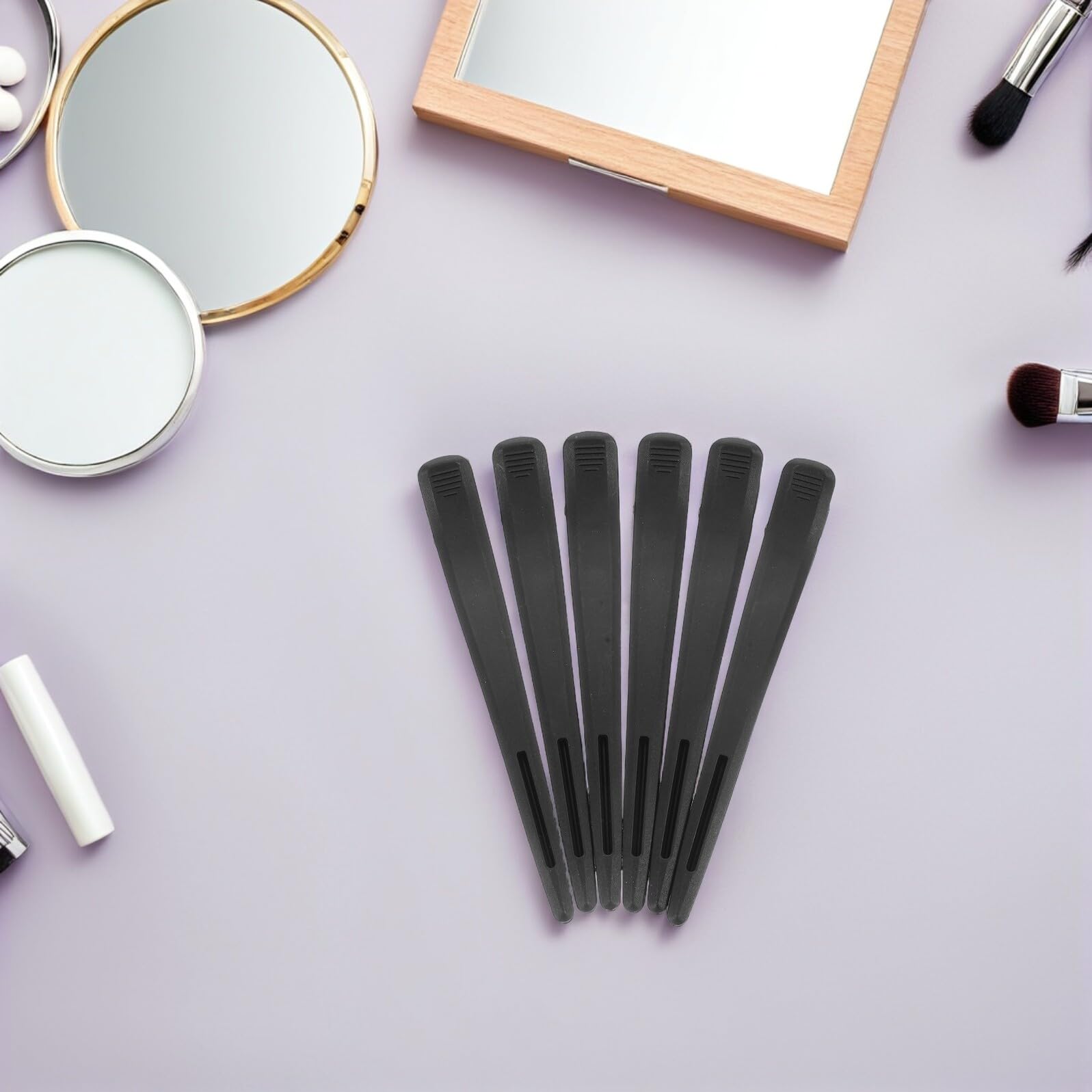 Mikikit 20 Pezzi Fermagli per Capelli Becco d Anatra Neri Antiscivolo per Parrucchieri Clip Separate Precisione Styling per Capelli Sottili e Spessi Salone Professionale