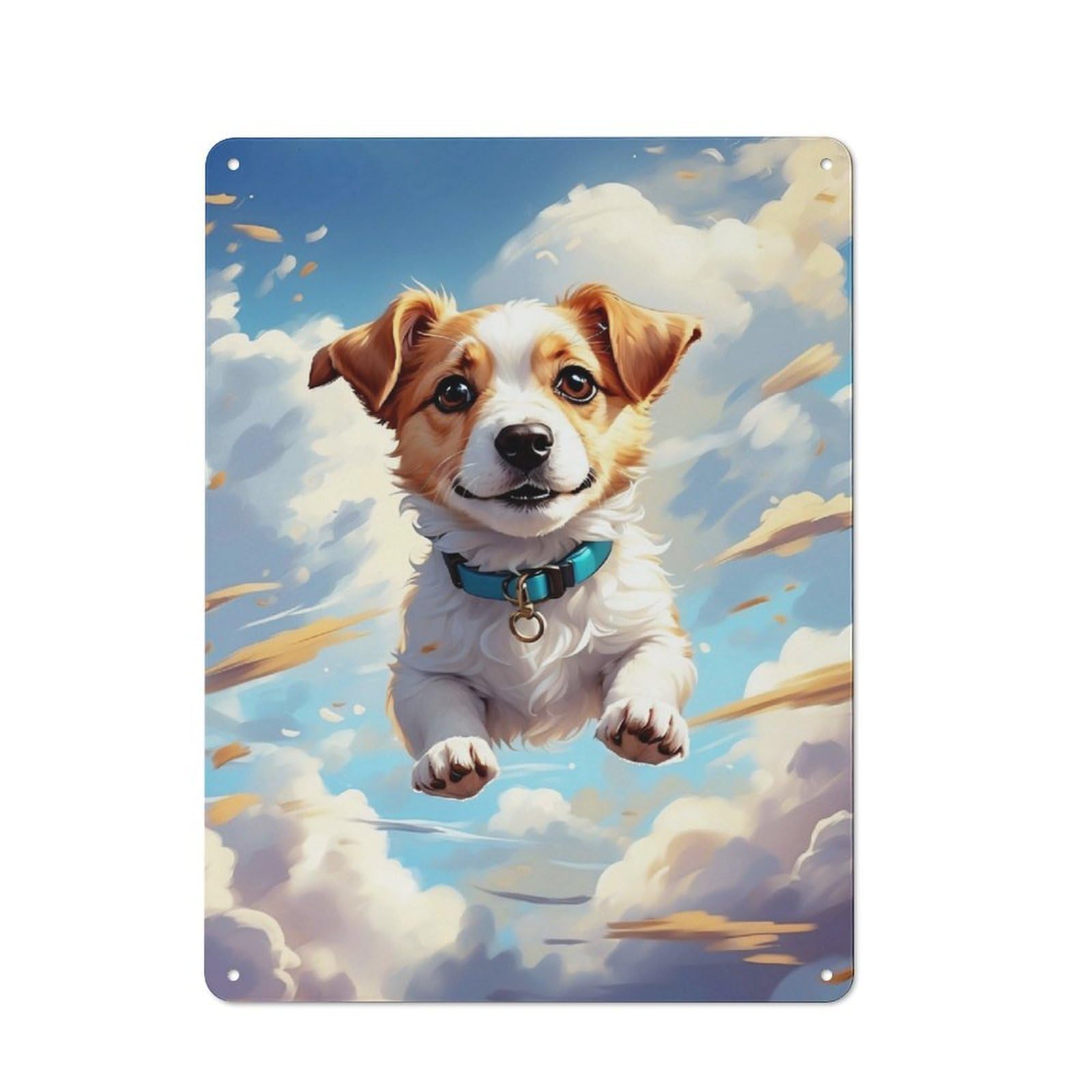 Junmoney Jack Russell Terrier Rustic Tin Sign 40X30cm For Café Or Restaurant, A Decorative Christmas Gift For Hospitality Interior Collectors