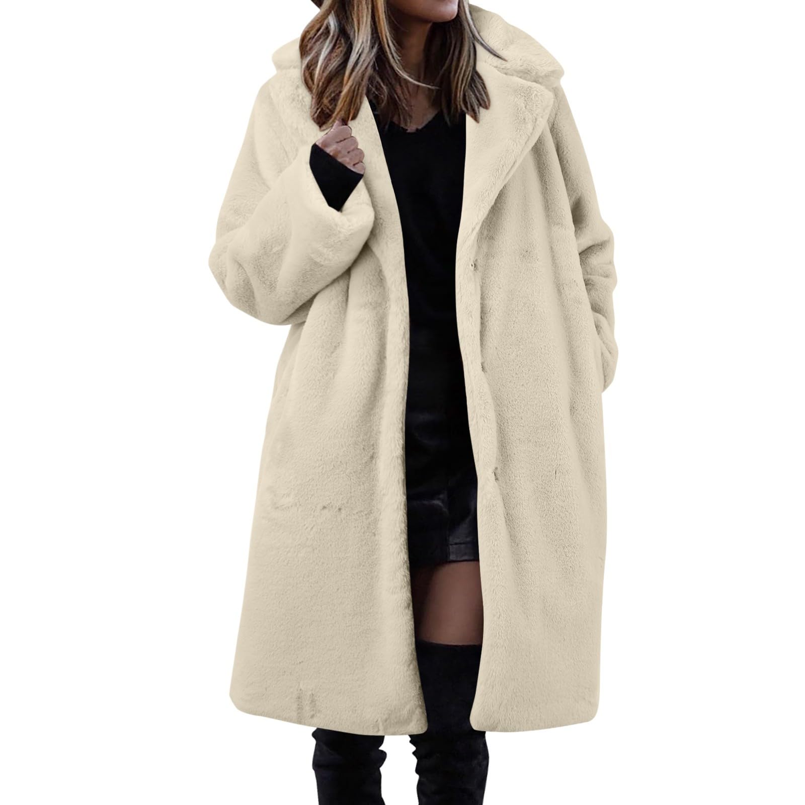 NNGOTD Winter Jacket for Women, Women's Long Teddy Down Coat Winter Warm  Puffy Jacket Women's Coat Jackets Long Sleeve Casual Long Warm Faux Coats