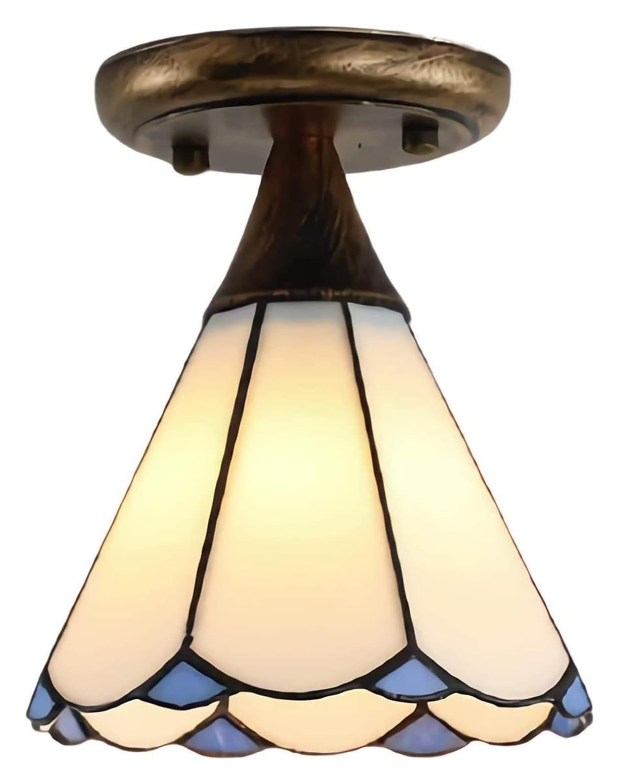 METTEOR Ceiling Lamp Ceiling Lamp Tiffany Style Mini Ceiling Light, Led Vintage Tinted Glass Corridor Ceiling Lamp, Chandelier Lighting Living Room (13 B)