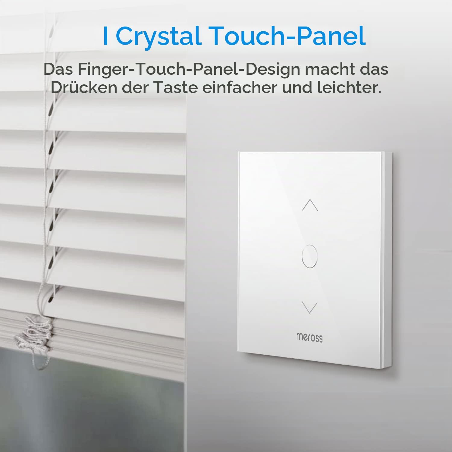 Meross WiFi Rollladenschalter (NEUTRALKABEL ERFORDERLICH), Fenstervorhang-Touchschalter kompatibel mit Alexa, Google Home und SmartThing [Energieklasse A+++] (Packung mit 2)