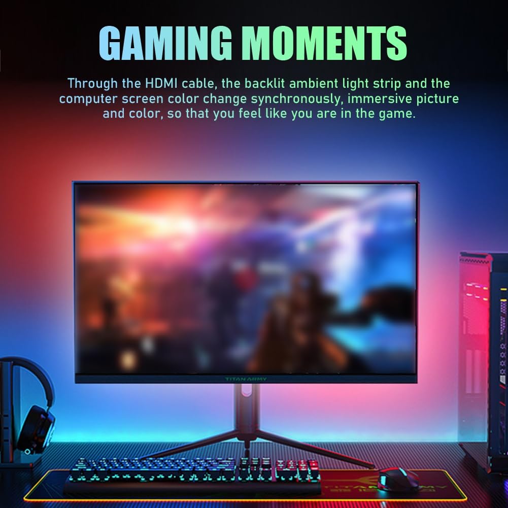 Luces Led USB TV Cambio De Color Retroiluminación Sincronizada Control Inteligente Barra De Luces RGB Multicolor con Sincronización De Luz Y Sonido Fuente De Luz Ambiental HDMI