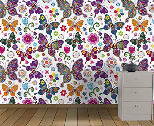 Image of DECOR PRODUCTION Self Adhesive Wallpaper Wall Sticker for Home Decor, Living Room, Bedroom, Hall, Kids Room, Play Room (PVC Vinyl, Water Proof 50 sq.ft) 16x90 Inches Each Strip