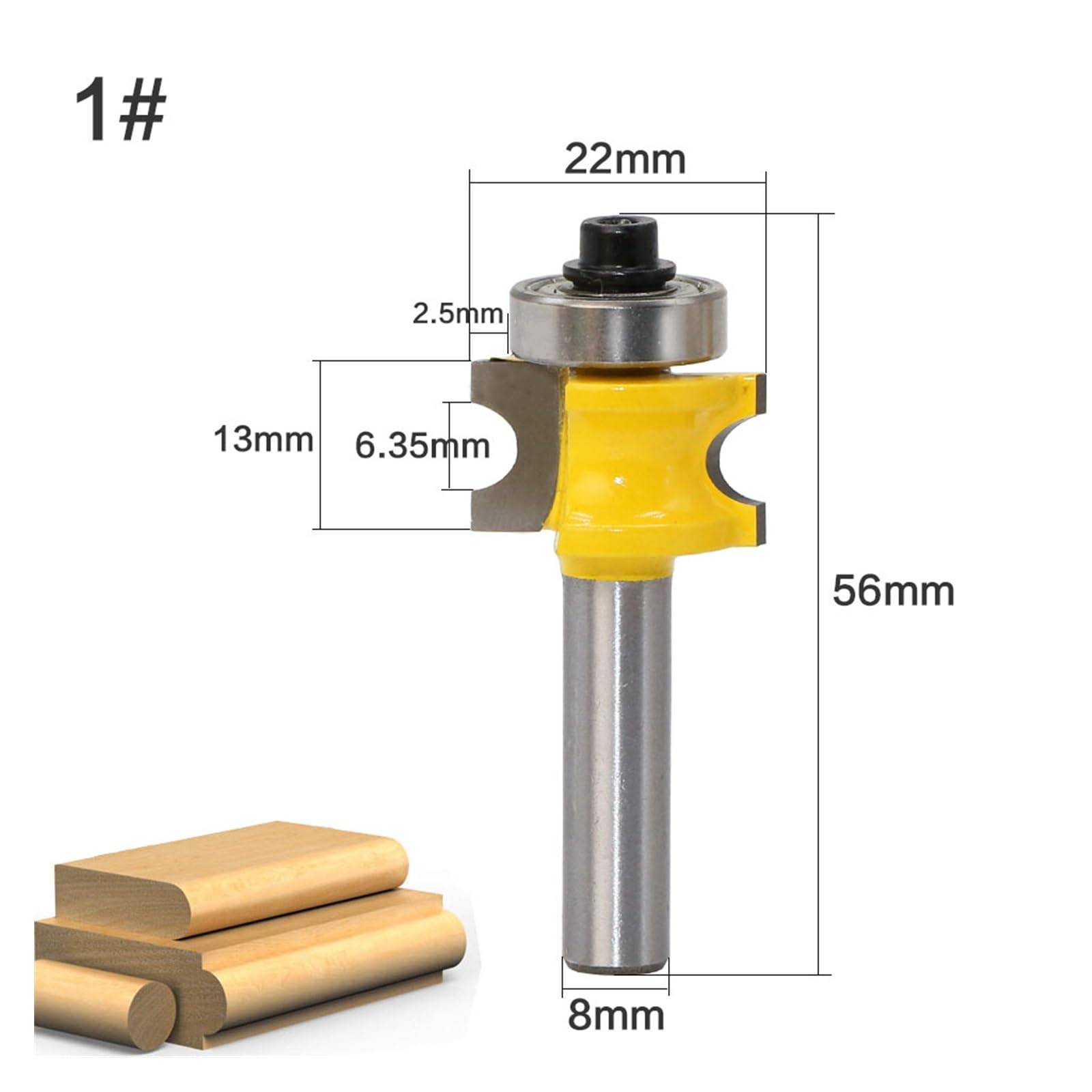 5 sztuk 8mm z końcówką trzpieniową Bullnose frez do drewna Bit węglika wolframu Box Router Bit frez do drewna
