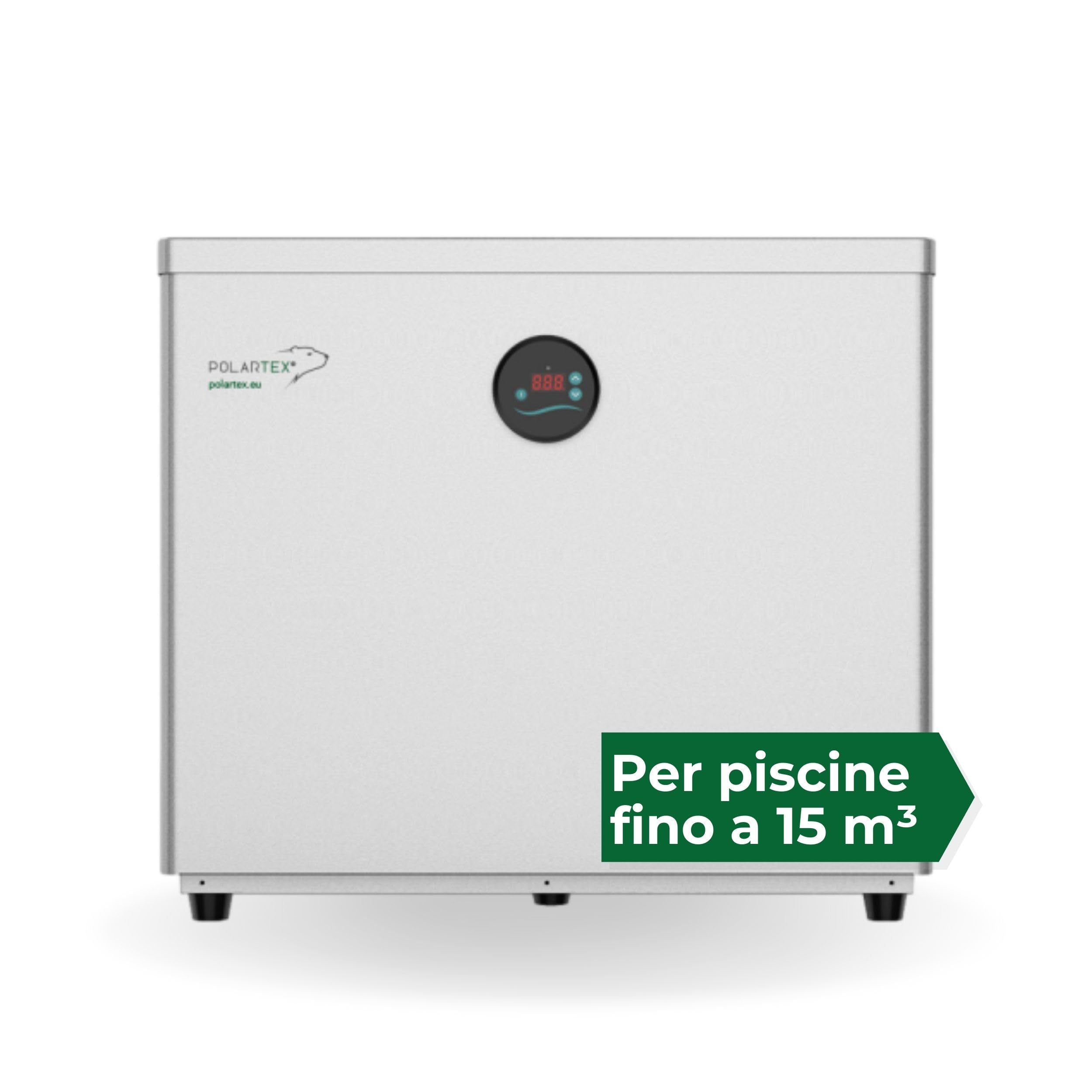 Polartex Pompa di Calore per Piscina AQUAMINI per Riscaldare Acqua Piscina Fuori Terra o Interrata (15 m³)