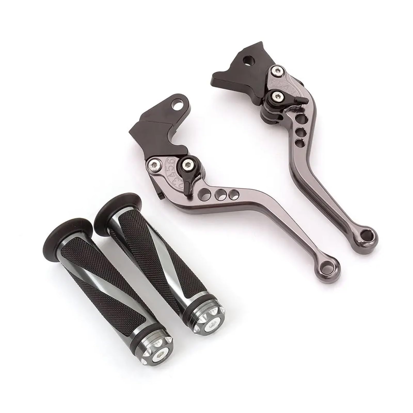 Zhanfangou Grey Levers - Grips For Suzuki Gsxr 1100 1989-1998 Brake Clutch Levers Handle Grips