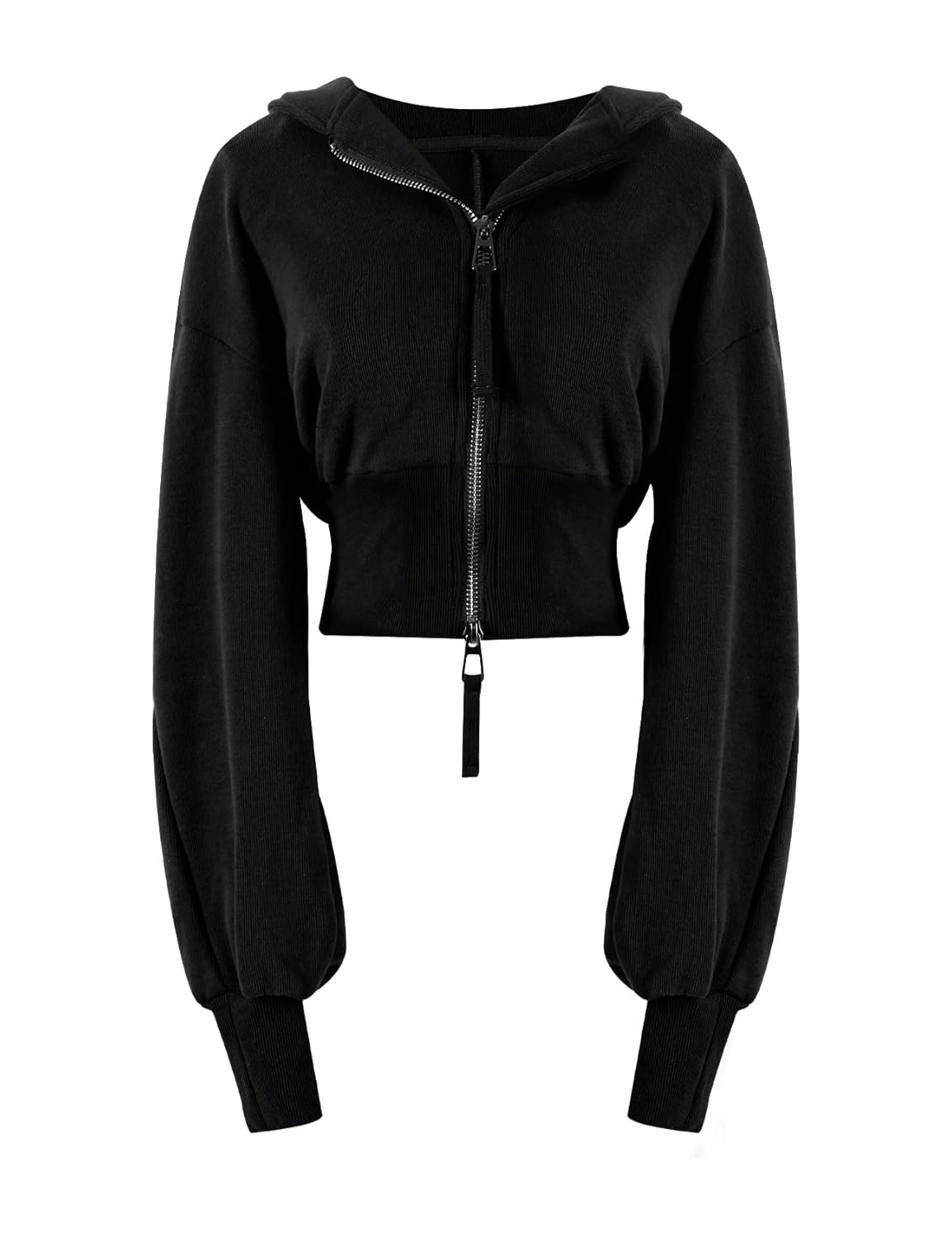 Arssm Cropped Hoodie Women Zip Up Long Sleeve Sweatshirts Casual Fashion Hooded Workout Jacket Crop Top