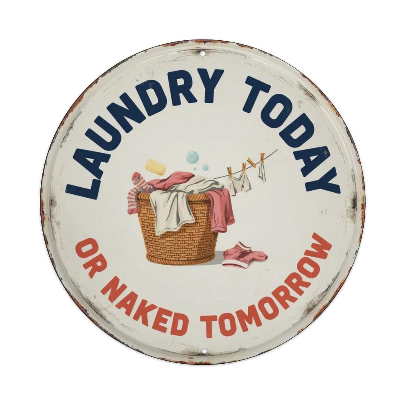 Laundry Today Retro Laundry Metal Tin Sign Plaque