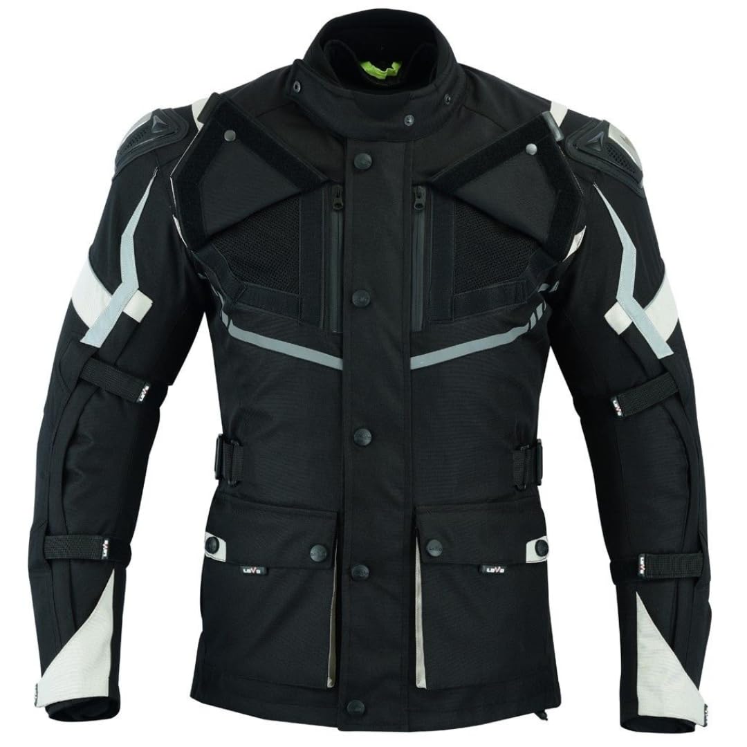 LOVO - Chaqueta Moto Tricapa 4 Estaciones Hombre - Chaqueta Moto Hombre con Protecciones para Verano e Invierno - Pensada para Ciudad, Carretera y Aventura - Cazadora Moto de Longitud 3/4