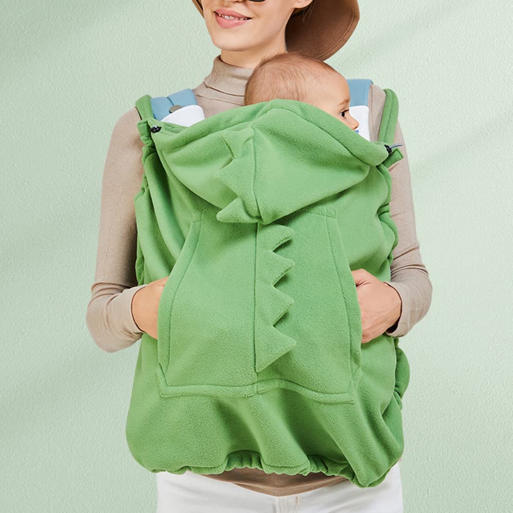 Housse de porte-bébé Coupe-vent Cape Extensible avec Poche pour Poussette Kaki D'hiver