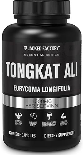 Jacked Factory Indonesian Tongkat Ali - Extracto 2001 Longjack Tongkat Ali para hombres para apoyar la vitalidad, mejorar el estado de ánimo,
