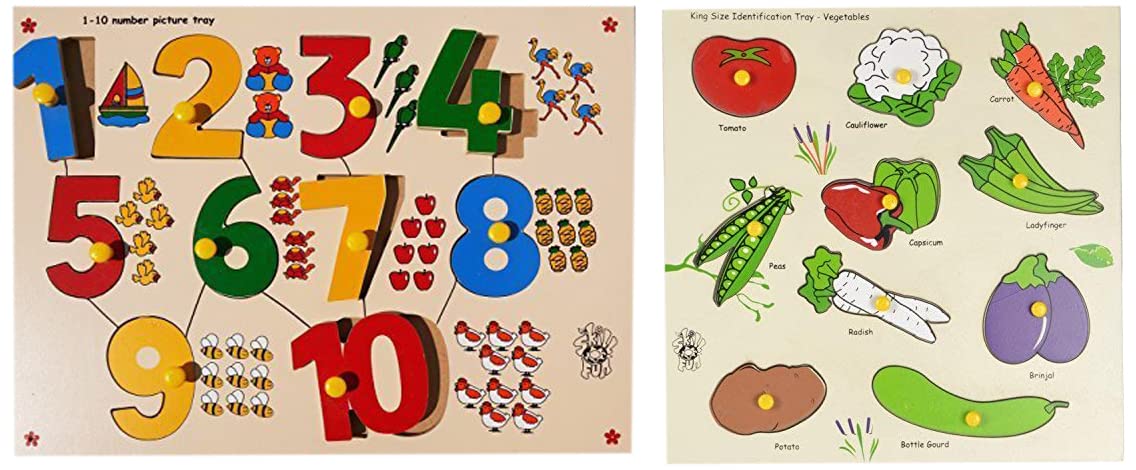 Skillofun Number Learning Toys for 24 to 48 Months, Multicolour & Wooden Kingsize Identification Tray Vegetables with Knobs, Multi Color (B09SZ72DWJ) Amazon Price History, Amazon Price Tracker