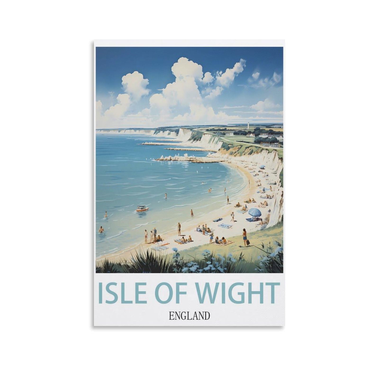 LCYUAOPP Isle of Wight England Vintage Travel Poster 08x12inch(20x30cm) Canvas Art Poster And Wall Art Picture Print Modern Family Bedroom Decor Posters