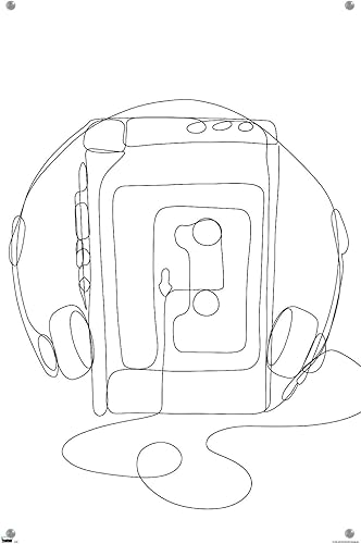 Miniatura 10 de Trends International LINE AND BRUSH - Continuous Line Cassette Player Wall Poster with Pushpins