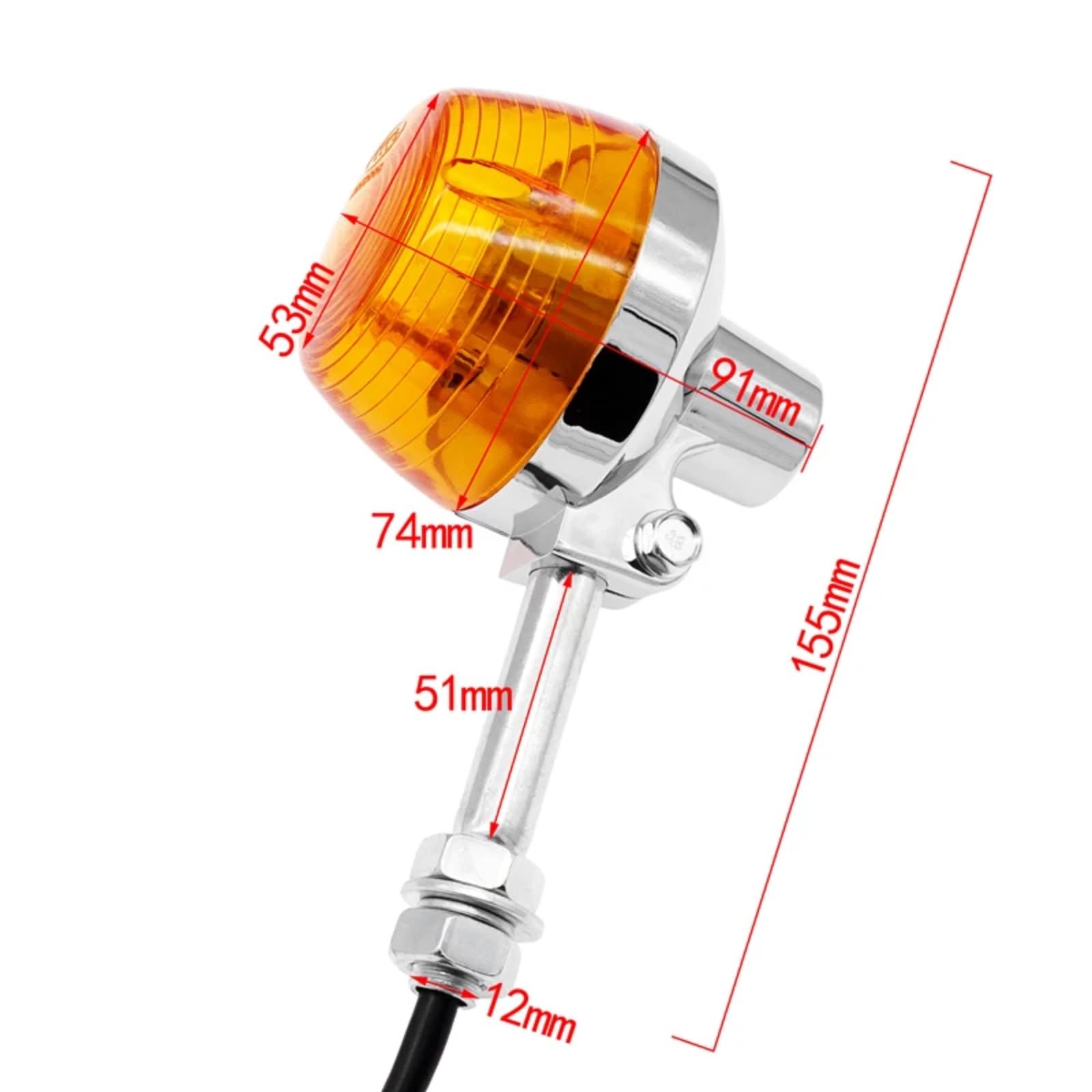 Moto Intermitentes Para XL100 C70 CT70 CT90 CB350 CM400 CB450 CB750 Motocicleta Trasera 10mm Luz Intermitente Indicadores Intermitentes Lámpara Ámbar
