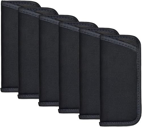 Paquete de 6 bolsas para lentes de sol, suaves, delgadas, para gafas, funda negra para gafas