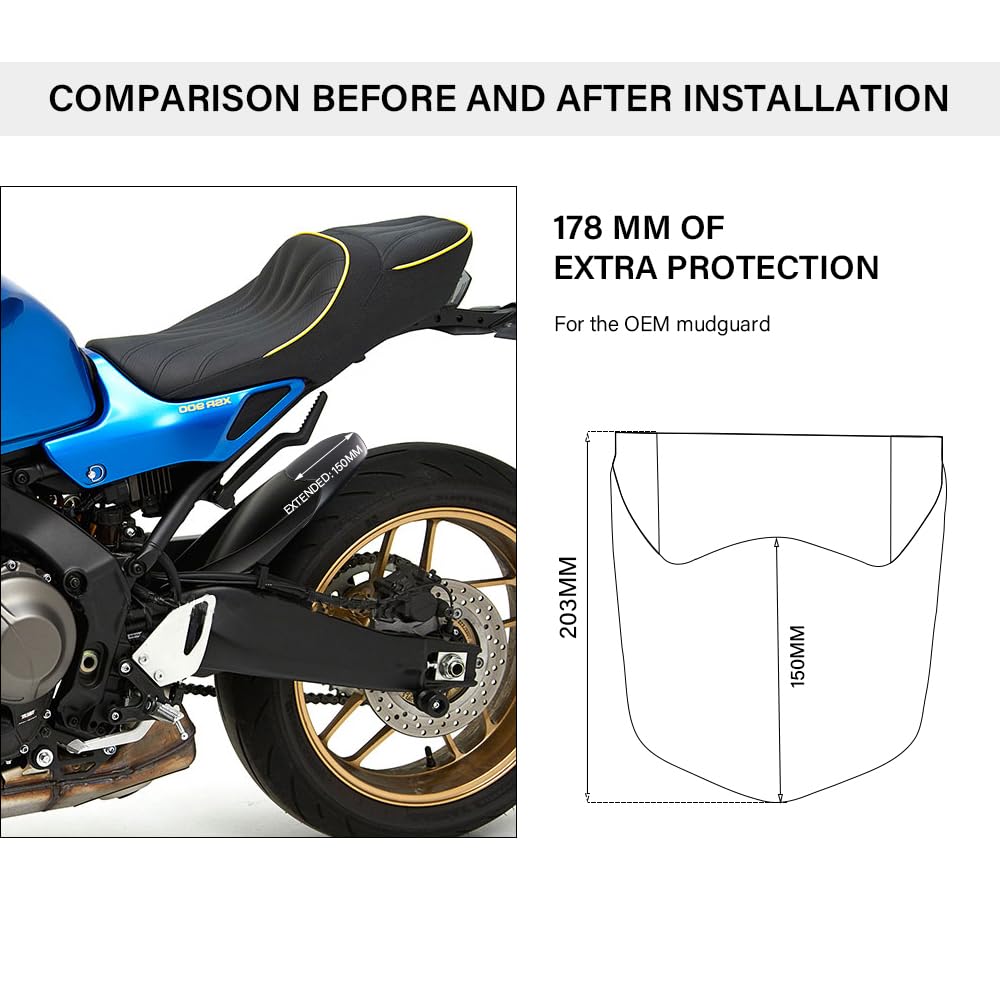Amazon | for ABS プラスチックリアエクステンダーフェンダー XSR900