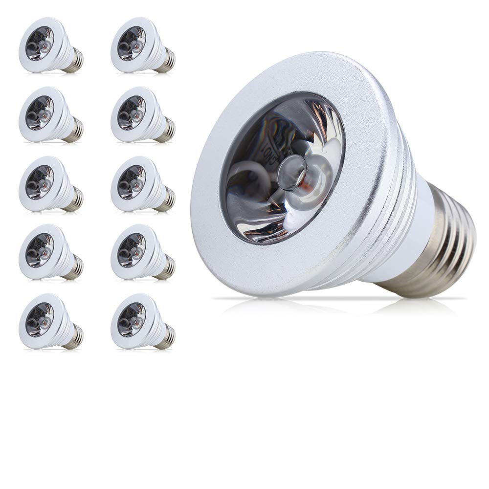 Mengjay® 10 sztuk E27 standardowe śruby cokół 16 zmieniających się kolorów ściemniane 3 W LED RGB reflektor z pilotem zdalnego sterowania na podczerwień Mood Ambiente oświetlenie AC 85-265 V
