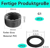 Capac cu filet interior QZKJQDD din PVC cu garnitură de etanșare din cauciuc pentru racord de furtun și capete de țeavă, 2 buc. 2