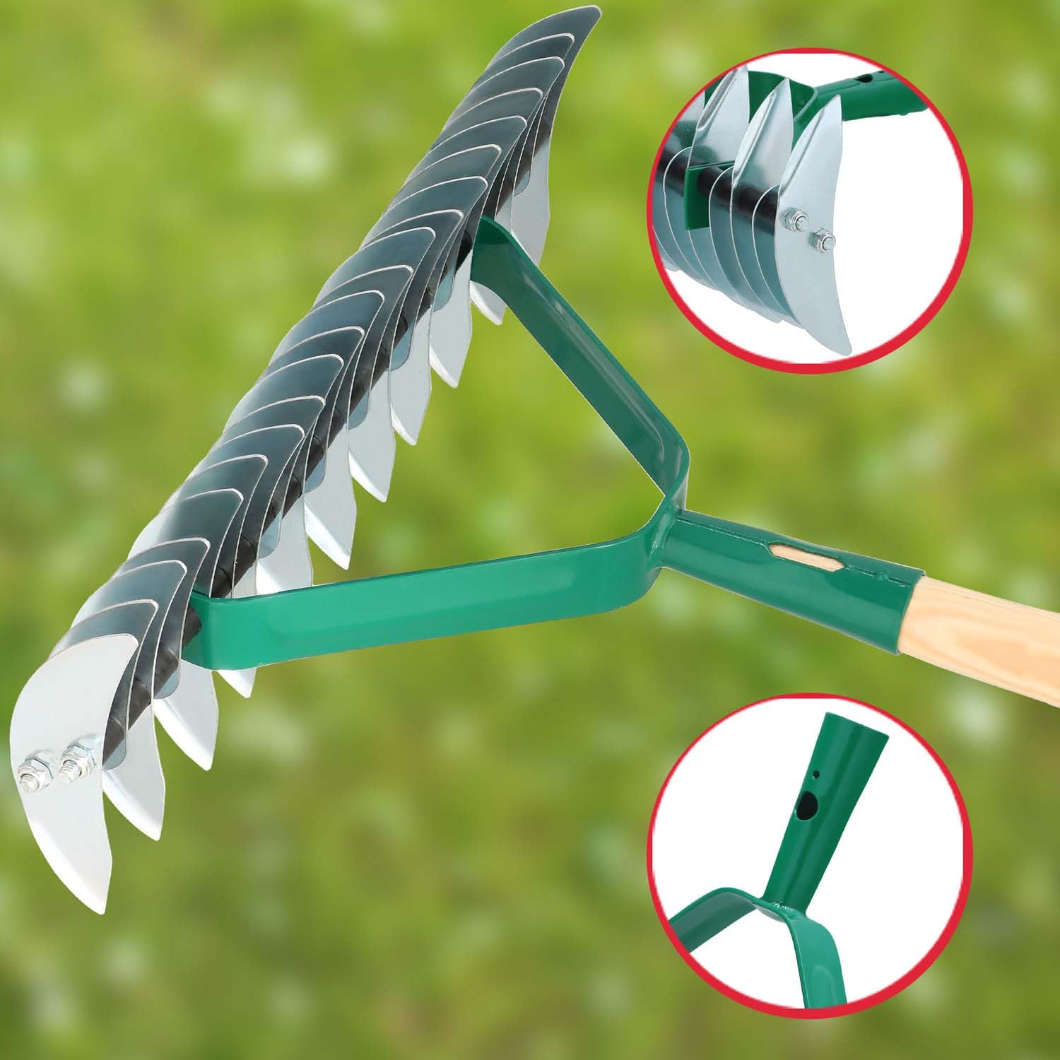 KOTARBAU® Outil de scarification double face utile pour améliorer la qualité de la pelouse dans votre jardin