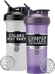 BlenderBottle Classique V2 Bouteille Shaker parfaite pour les shakes protéiques et préentraînement, 20-Ounce, noir