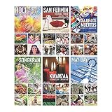 Fun Express Celebrations Around the World Poster Set - Educational Posters for Teaching Global Festivals & Traditions - Perfect for Classroom Homeschool & Cultural Exploration - 6 Pieces
