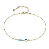 BENEIGE Gold Anklets Bracelet for Women 14K Gold Plated Beaded Anklets Bracelet Dainty Adjustable Handmade Anklets Jewelry for women