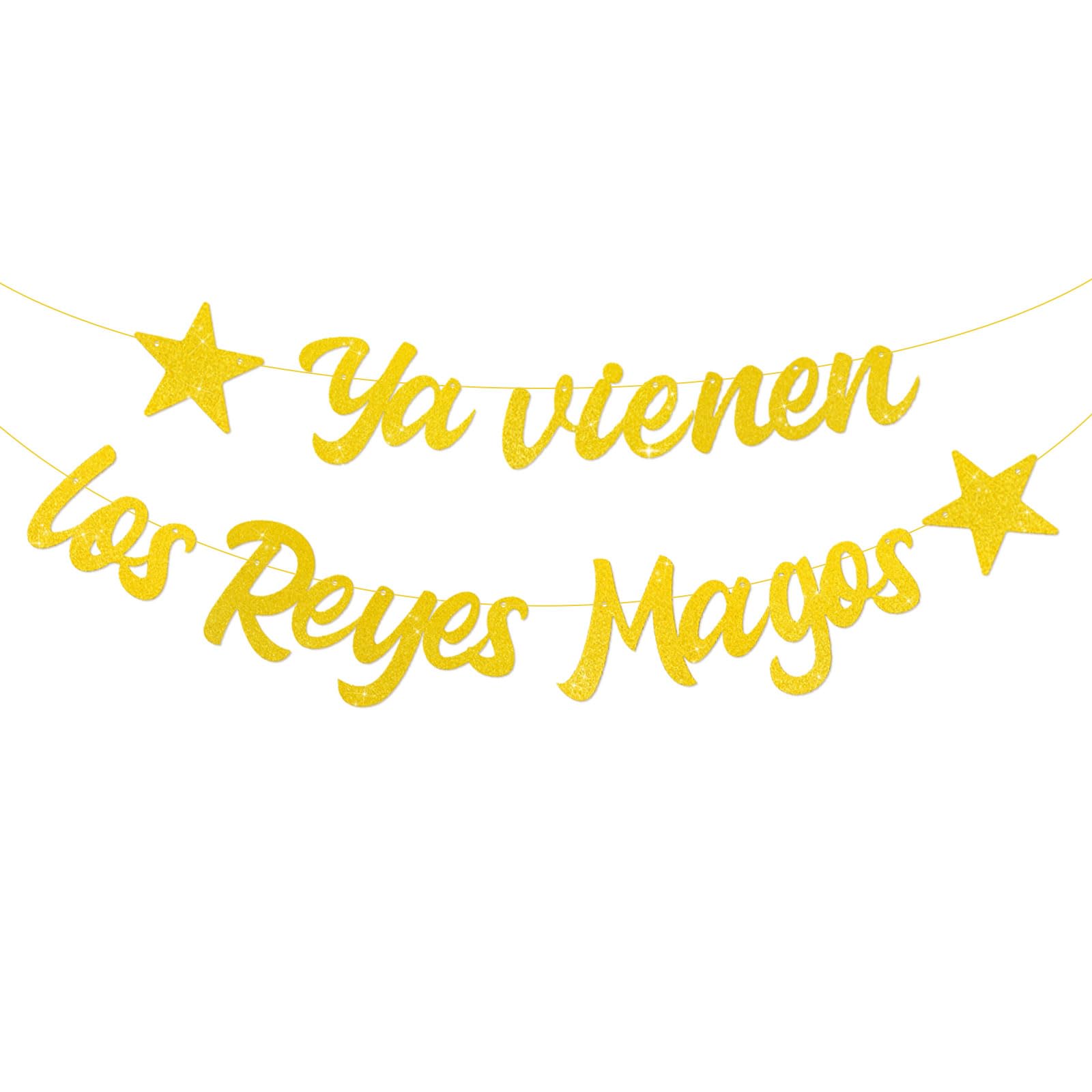 BETESSIN Guirnalda Reyes Magos Navidad, Decoración Ya Viene los Reyes Magos, Pancarta Papel Decoración Adorno Colgante de Pared Ventanas Puertas para Fiesta de Navidad Día de Reyes Magos