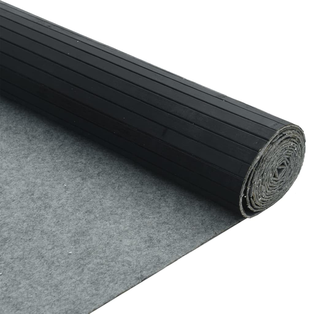 Paravent noir 250 x 165 cm en bambou enroulable